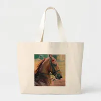 Saddlebred Faux Painting Large Tote Bag