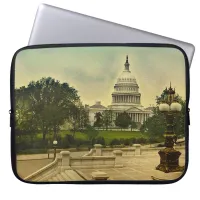 United States Capitol from Library Steps Date 1898 Laptop Sleeve