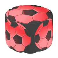 Red American Soccer or Football Round Pouf