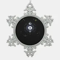Whimsigoth Night Sky Sun Moon Witchy Classic Vinta Snowflake Pewter Christmas Ornament