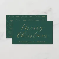 Merry Christmas Customer Contact Business Card