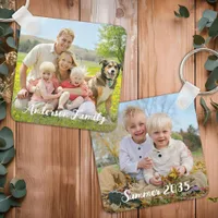 Personalized 2 Photo Family Pet Kids Modern  Keychain