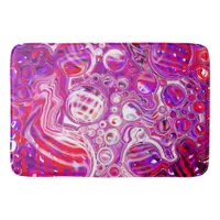 Red and Purple Marble Fluid Art   Bath Mat