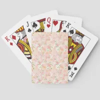 Abstract Watercolor Small Peach Pink Flowers Poker Cards