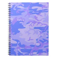 Camouflage Pastel Blue Abstract Pattern Notebook