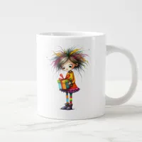 *  6 Colorful  Whimsical Christmas GIRL  Gift AP97 Giant Coffee Mug