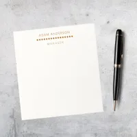 Gold Dots Minimalist Simple Professional Cream  Notepad
