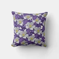 Columbine Flower Pattern Square Throw Pillow