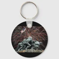 US Marines War Memorial Iwo Jima Fireworks Keychain