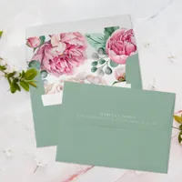 Elegant Botanical Greenery and Floral Return Addre Envelope