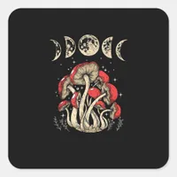 Cottagecore Mushrooms Academia Goblincore Aestheti Square Sticker