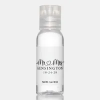 Script Typography Personalized Mr Mrs Wedding Hand Sanitizer