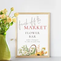 Fresh off the Market Flower Bar Bridal Shower Poster