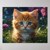 *~* AP68 5:4 Feline Kitty Kitten Fluffy Nature Poster