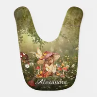 Cute Mushroom Fairy in the Forest Baby Bib