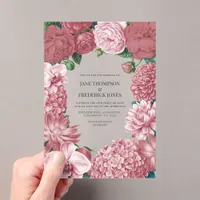Rosé Clay, Terra Pink & Peony Smoke Floral Wedding Acrylic Invitations