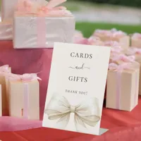 Bow beige cream cards gifts sign