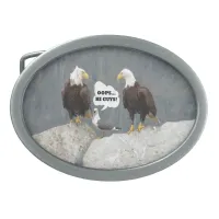 Funny Eagles and Seagull Oval Belt Buckle