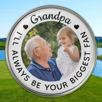 Golfer Biggest Fan - GRANDPA - Personalized Photo Golf Ball Marker