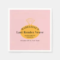 Veuve Before Vows Bachelorette Weekend Itinerary Napkins