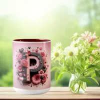 Valentine Day 3D A to Z Alphabet Coffee Mug