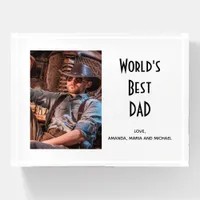 Father World's best dad photo Paperweight