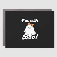 Im With Boo Funny Retro Style Car Magnet