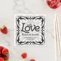 With Love Black White Decorative Paper Napkins