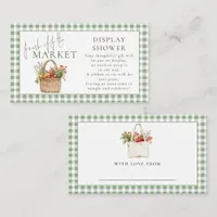 Sage Gingham Fresh Off The Market Display Shower Enclosure Card
