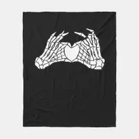 Skeleton Heart Hands - Light Fleece Blanket