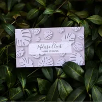 Chic Modern Monstera Leaf Tropical Pattern Business Card