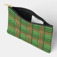 A Red and Green Plaid Pattern Accessory Pouch