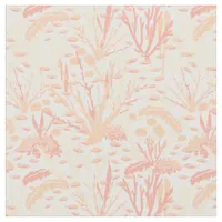 Coral Reef Seabed Pattern on White Fabric