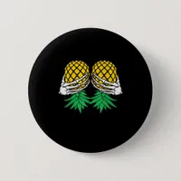 Halloween Upside Down Pineapple Swinger Skeleton Button