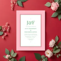 Red, Pink and Green Wedding Invitation