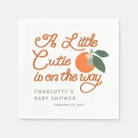 Little Cutie Clementine Baby Shower Napkins