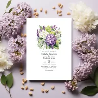 Lilac, Celery, and White Floral Wedding Invitation