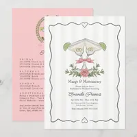 Margs & Matrimony Preppy Bachelorette Weekend Invitation