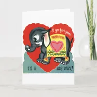 vintage elephant valentine holiday card