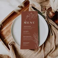 Boho Floral Terracotta Menu