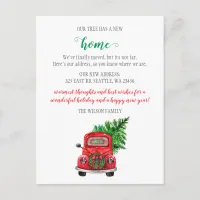 Cute Christmas Tree Car We've Moved Holiday Moving Postcard