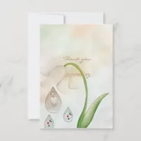 Baby girl droplets design  thank you card