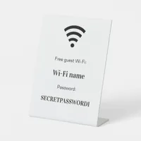 Guest wifi network password pedestal sign