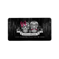 Skulls Gothic Hallowedding Burgundy ID866 Label