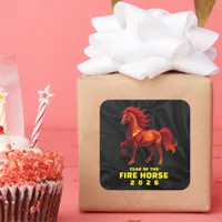 Stunning Chinese Year of the Fire Horse 2026 Square Sticker