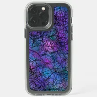 Purple and Black Abstract Line Unique Art   Speck iPhone 13 Pro Max Case