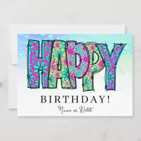 * HAPPY PHOTO NAME Birthday Card Event Personalize