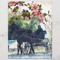 Amish Horse and Buggy Birdie Texture