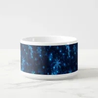 Deep Blue & Bright Snowflakes Chili Bowl