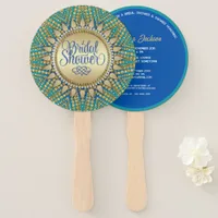 Mediterranean Sun Gold Glitter Bridal Shower Hand Fan